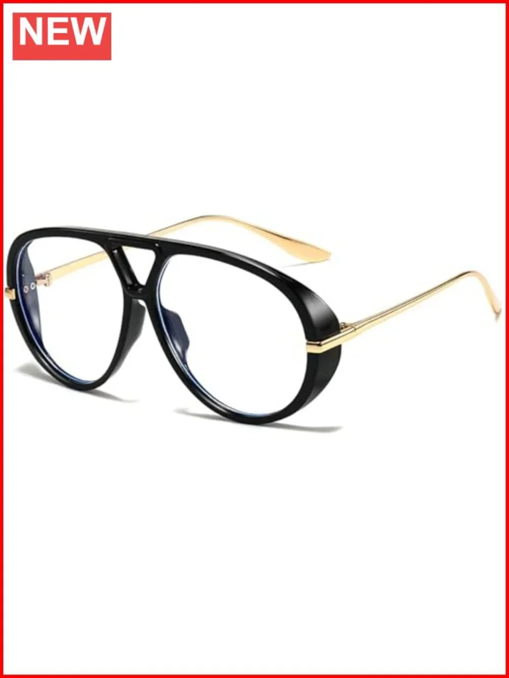 Oversized Aviator Sunglasses Women Men Retro Shield UV400 Non-Polarized Clear